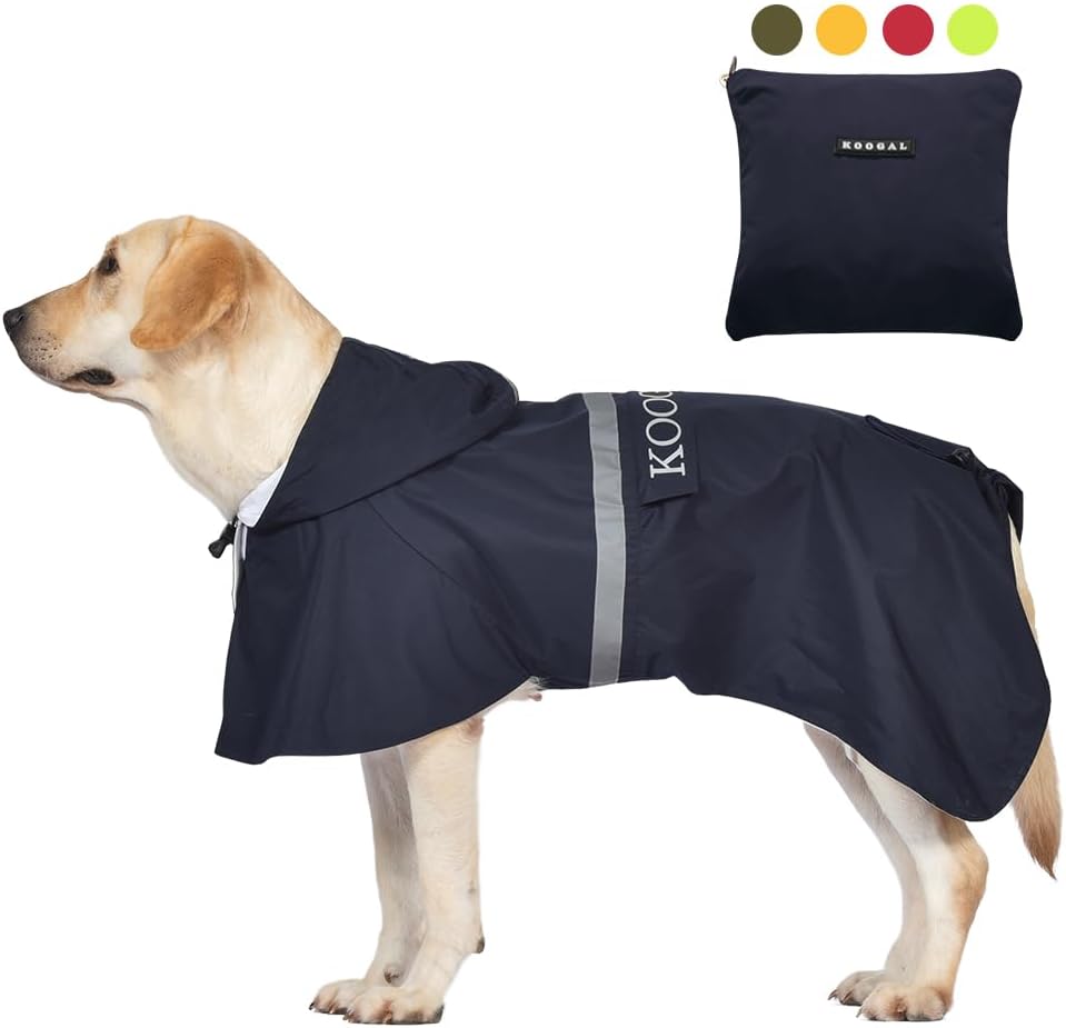 Pet Large Dog Raincoat Apparel Poncho Waterproof for Medium Large Sized for Dog Raincoat Clothes (Navy Blue, 6XL)