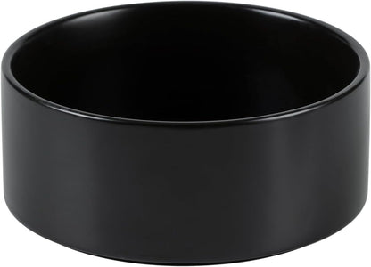 Ceramic 6.1inch Non-Slip Dog Food and Water Bowl for Small & Medium Breed Dogs,Pet Bowl for Replacement, Protects Cervical Spine (Black)