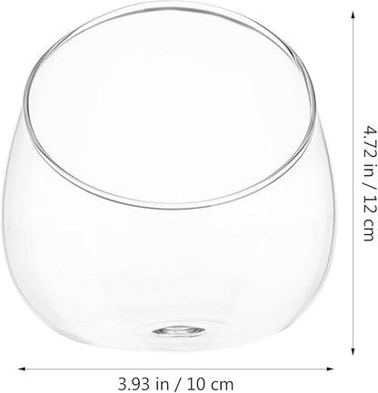 Angoily Cut Bowl Glass Vase Candle Holder Globe Bowl Terrarium Container Glass Planter Fruit Jar Floral Holder