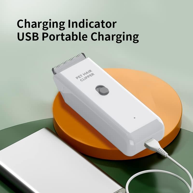 Replaceable Charging Cable&Standard Size Ceramic Blade Set,Pet Dog Hair Clipper Cat Trimmer Used Blade