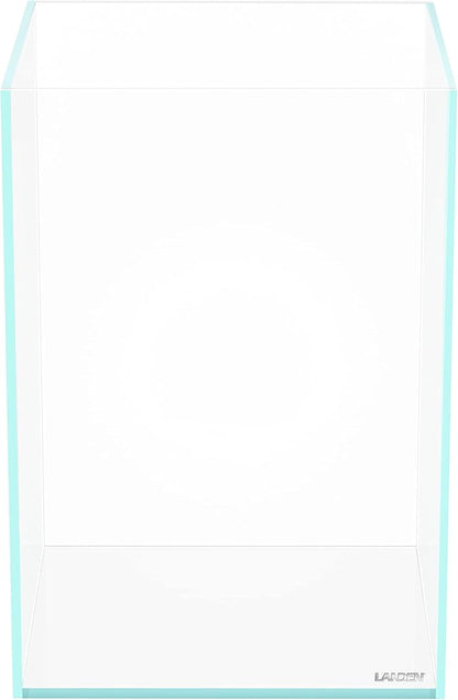 LANEDN Tall Tank Rimless Low Iron Tank 5.5GAL 9.8" L × 9.8" W × 14.2" H(25X25X36) cm Small Aquascape Fish Tank, Vertical Aquascape Tank, Black Leveling Mat Included