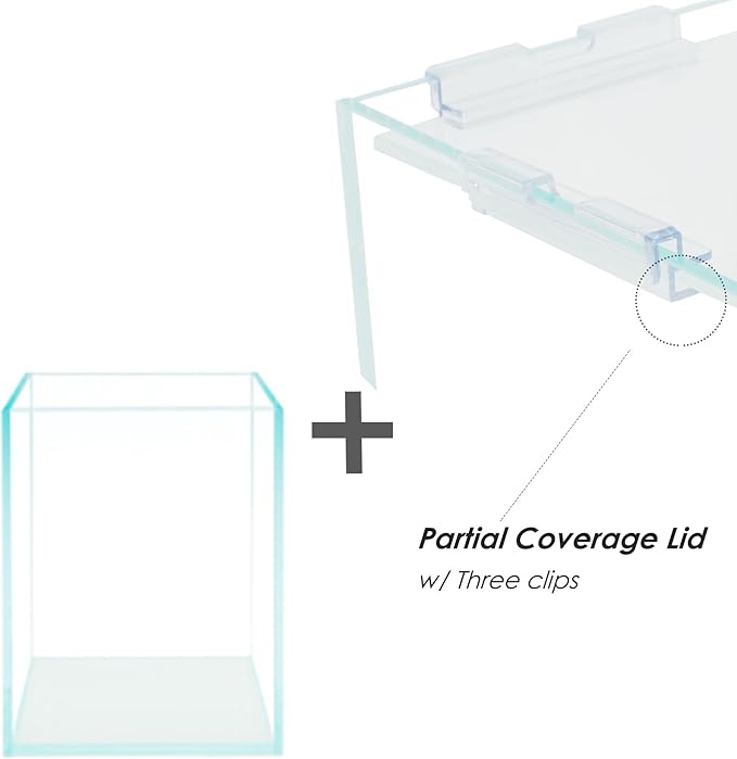 Nano Tall Rimless Frameless Extra Clear Glass Aquarium, Low Iron Glass Tank, 5mm Glass, White Leveling Mat Included, w/Lids Options