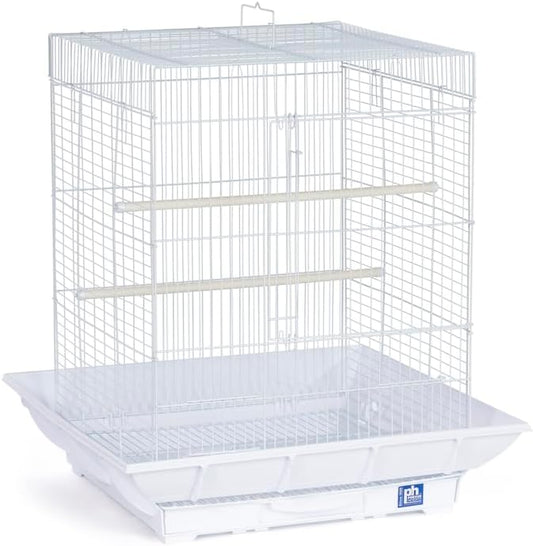 Mountain Majesty Clean Life Bird Cage with Spacious Interior, Durable Build, Easy-to-Clean Features, and Secure Design for Birds' Comfort White