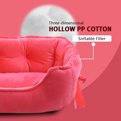 pawstrip Cute Princess Dog Bed Pink Puppy Bed for Small Dogs Breathable Cat Couch Bowknot Pet Cushion Comfortable Kitten Nest Girl Doggy Sofa, Waterproof Bottom (Fuchsia)