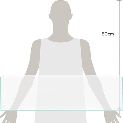 LANDEN 90L 10.8 Gal Rimless Low Iron Aquarium Long Fish Tank, Bookshelf Aquarium, W35.4×D7.87×H9.84 in(90x20x25cm) 6mm Thickness with Black Nano Foam Leveling mat Included