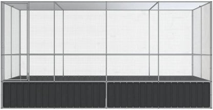 Galvanized Steel Large Flight King Bird Cage with Extension, Steel Outdoor Aviary, Outdoor Indoor Large Bird Cage Aviary Pet House for Cockatiels African Parakeets, 164.6"x81.5"x83.5",-310