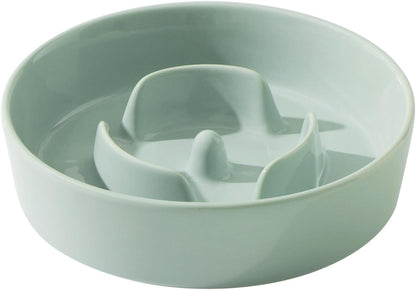 Ceramic 0.9 Cup Dog Bowl Slow Feeder for Small Dog, 6.1inch Pet Slow Feeder, Stop Bloat, Preventing Choking(Single Bowl-Light Green)