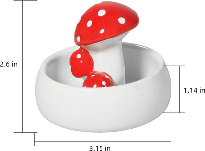 Niteangel Hamster Feeding & Water Bowls- Mushroom Ceramics Series Food Dish Feeding Bowls for Dwarf Syrian Hamsters Gerbils Mice Rats or Other Similar-Sized Small Pets (Water Bowl)