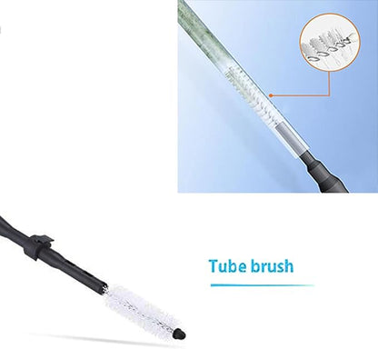 Carefree Fish 4IN1 Aquarium Cleaning Tools Long Handle Adjustable Length 18~24Inch Fish Tank Cleaner Kit Alage Scraper Scrubber Brushes Set