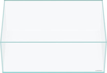 LANEDN 45S 5.4 Gal Shallow Tank, Shallow Fish Tank, Rimless Low Iron Tank W17.7×D11×H7.1 in(45x28x18cm); 5mm Thickness Aquascape Fish Tank, Black Leveling Mat Included