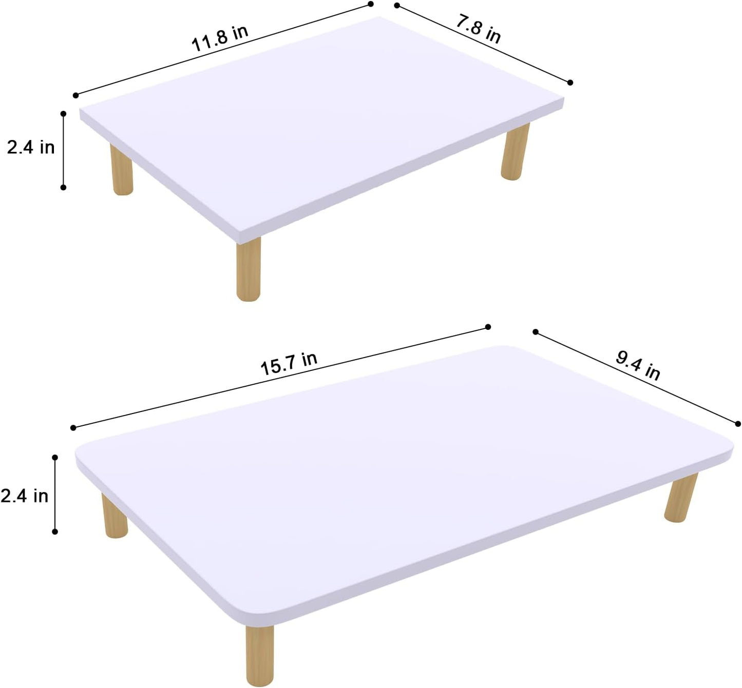 Wooden Elevated Cat Food Stand – Raised Pet Feeding Table for Cats and Dogs, Compatible with Most Bowls & Automatic Feeders, Solid Wood Pet Food Platform L(15.7 * 9.5in
