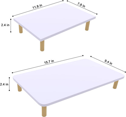 Wooden Elevated Cat Food Stand – Raised Pet Feeding Table for Cats and Dogs, Compatible with Most Bowls & Automatic Feeders, Solid Wood Pet Food Platform L(15.7 * 9.5in