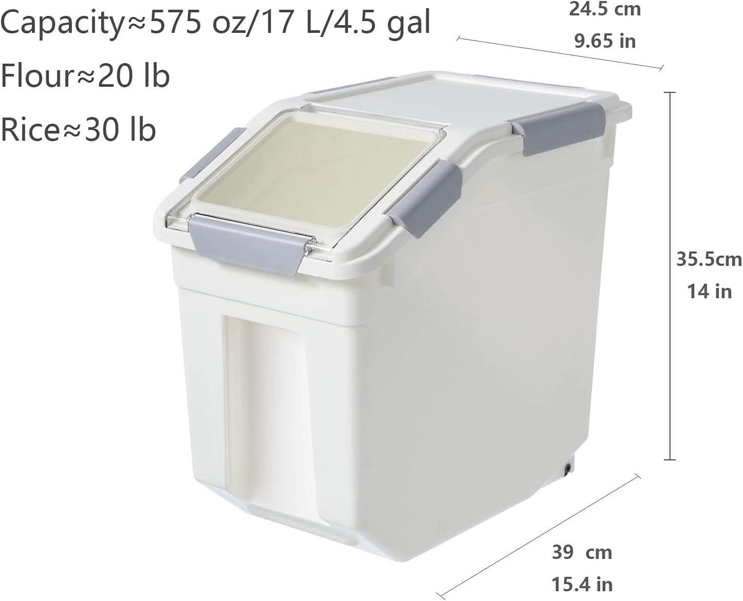 CITY BABY 2 Pack Airtight Flour Storage Container With Scoop,Dry Food, Sugar, Baking Supplies,Rice Container Set -BPA Free- Pet Food Storage Container,Dog Cat Birds Food Bin(20 lb)