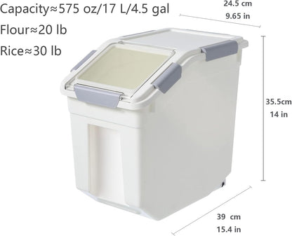 CITY BABY 2 Pack Airtight Flour Storage Container With Scoop,Dry Food, Sugar, Baking Supplies,Rice Container Set -BPA Free- Pet Food Storage Container,Dog Cat Birds Food Bin(20 lb)