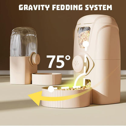 Hanging Cage Automatic Pet Food Water Dispenser 34oz, Large Capacity Feeder Gravity Refill Food and Siphon Suction Water Set for Dog Cat Rabbit Chinchilla and Ferret (Food Dispenser)