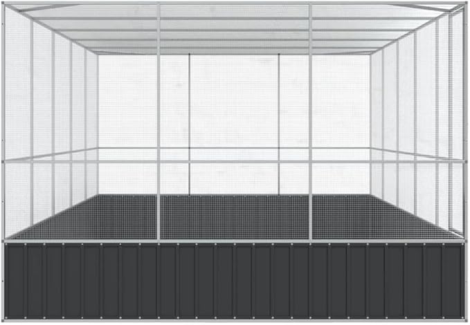 Galvanized Steel Large Flight King Bird Cage with Extension, Steel Outdoor Aviary, Outdoor Indoor Large Bird Cage Aviary Pet House for Cockatiels African Parakeets, 203.9"x120.9"x83.5",-315