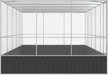 Galvanized Steel Large Flight King Bird Cage with Extension, Steel Outdoor Aviary, Outdoor Indoor Large Bird Cage Aviary Pet House for Cockatiels African Parakeets, 203.9"x120.9"x83.5",-315