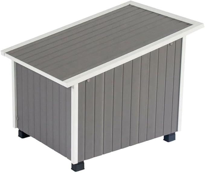 New Age Pet ECOFLEX XL Outdoor Cat House - Durable, Moisture-Resistant Wood Plastic Composite, Dual Entry, Easy Assembly, Elevated Floor for Ventilation, Compatible with Heated Pad, 10-Year Warranty