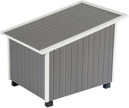 New Age Pet ECOFLEX XL Outdoor Cat House - Durable, Moisture-Resistant Wood Plastic Composite, Dual Entry, Easy Assembly, Elevated Floor for Ventilation, Compatible with Heated Pad, 10-Year Warranty