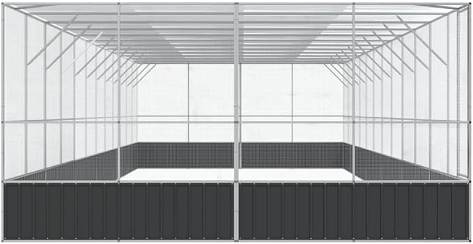 Galvanized Steel Large Flight King Bird Cage with Extension, Steel Outdoor Aviary, Outdoor Indoor Large Bird Cage Aviary Pet House for Cockatiels African Parakeets, 490.6"x163"x83.5",-320