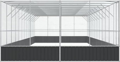 Galvanized Steel Large Flight King Bird Cage with Extension, Steel Outdoor Aviary, Outdoor Indoor Large Bird Cage Aviary Pet House for Cockatiels African Parakeets, 490.6"x163"x83.5",-320