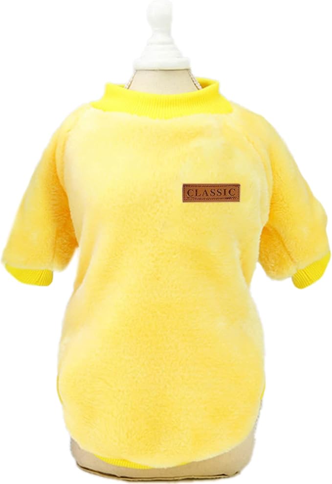 Jecikelon Pet Dog Clothes Dog Sweater Soft Thickening Warm Pup Dogs Shirt Winter Puppy Sweater for Dogs (Z01-Yellow, XX-Small)