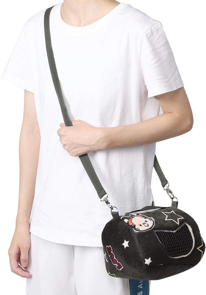 Hamster Carrier Bag, Breathable Small Animal Outgoing Travel Pouch for Small Pets Squirrel Hedgehog Hamsters Sugar Glider Guinea Pig(L)