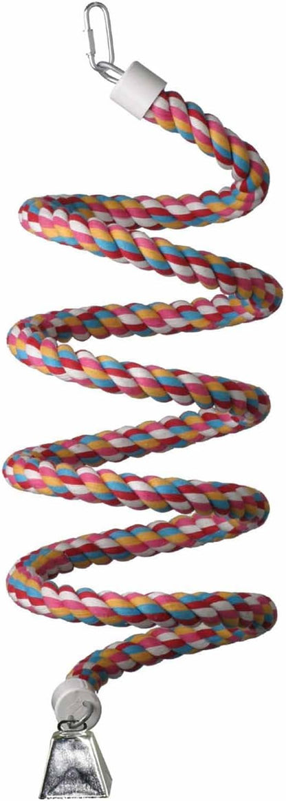 Super Bird Creations SB325 Large Bungee Bird Toy - Rope Perch for African Greys, Parrots, Small Cockatoos, Amazons - Colorful Hanging Perch - Enriching Bungee Toy for Large Birds & in Bird Cages