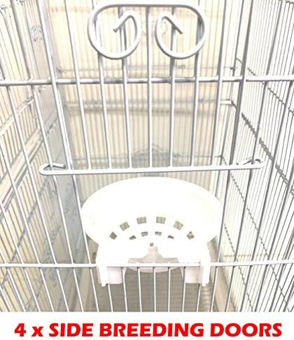Large 40-Inch Portable Bird Flight Side Nest Doors Cage for Canary Parakeet Cockatiel Lovebird Finch Small Parrot Budgies Travel Bird Cage