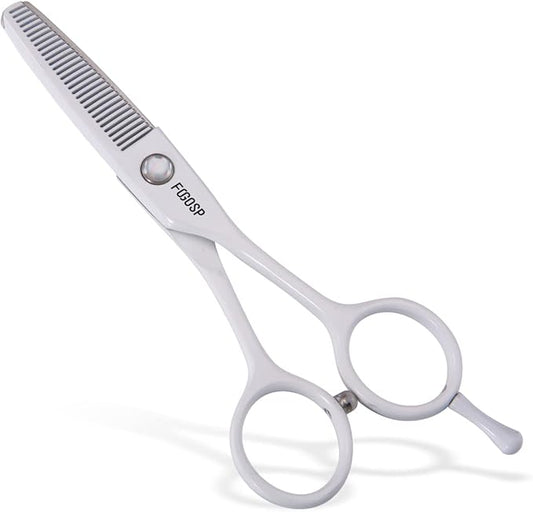 5 in Thinning Shears for Dogs Grooming Face for Small Dogs Eyes Face Paw Professional Small Cat Grooming Scissors(5" Blender,White)