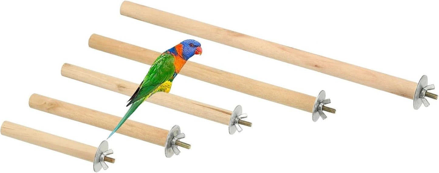 Parrot Perch, Wooden Parrot Perch Stand Toy, Paw Grinding Stick, Bird Cage Accessories, 5 Sizes (5 Colors, 5 Pcs) Birds Toys Intended for Parakeets/Conure/Budgie