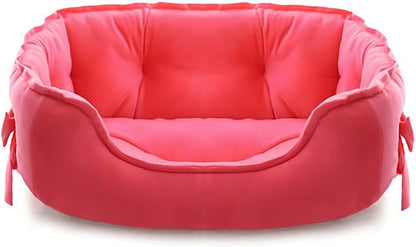 pawstrip Cute Princess Dog Bed Pink Puppy Bed for Small Dogs Breathable Cat Couch Bowknot Pet Cushion Comfortable Kitten Nest Girl Doggy Sofa, Waterproof Bottom (Fuchsia)