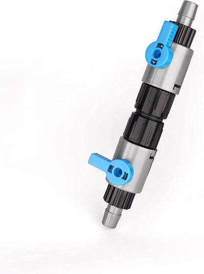 LANDEN Double Tab Connector for Aquarium, Canister Filter Hose Connector, Fish Tank Water Flow Control, Quick Release Valve,
