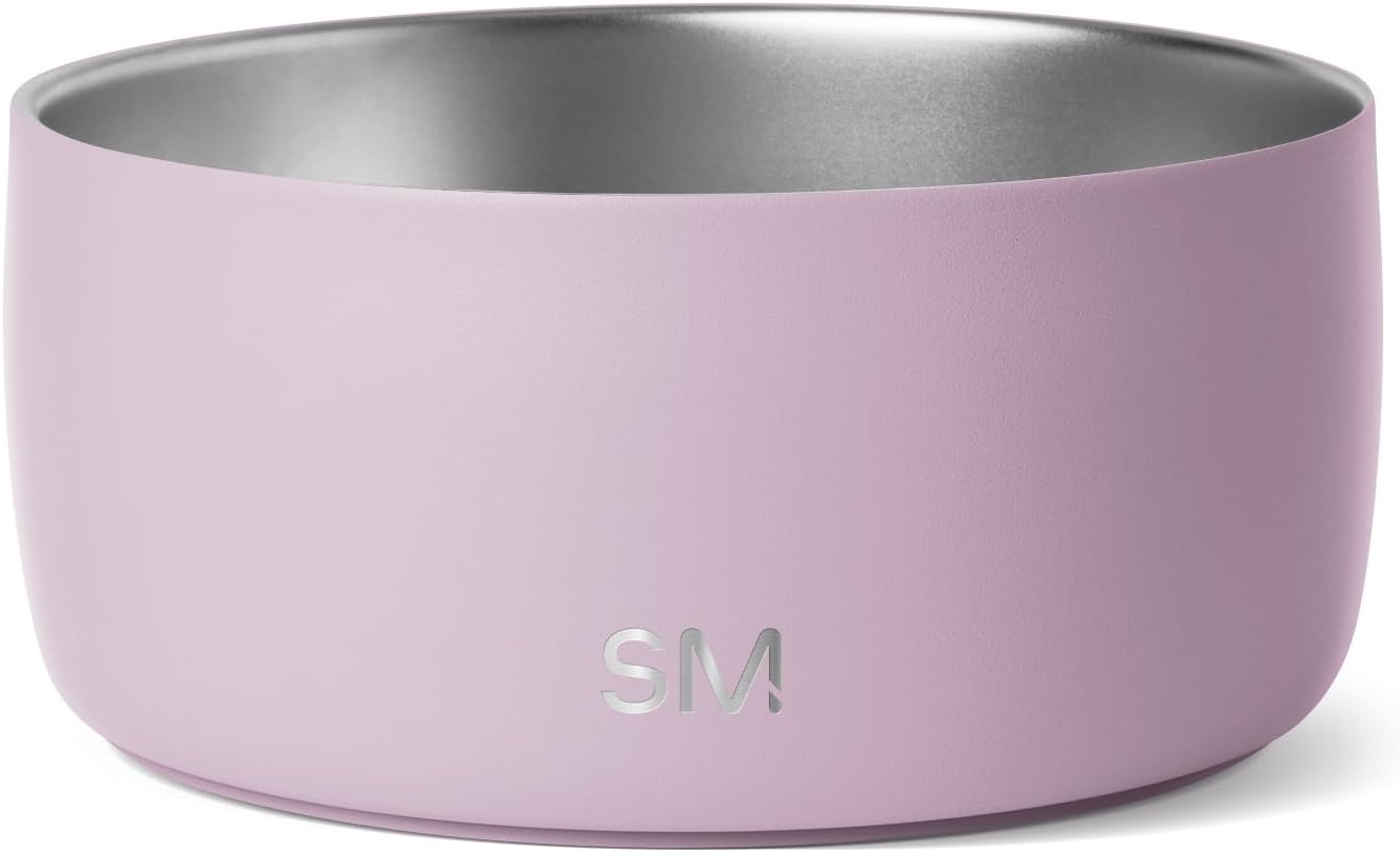 Simple Modern Stainless Steel Pet Water Bowl for Dogs & Cats | Reusable Insulated Stainless Steel Food Bowls for Dog Cat | No Tip No Slip BPA Free | Bentley Collection | Medium (32oz) | Lavender