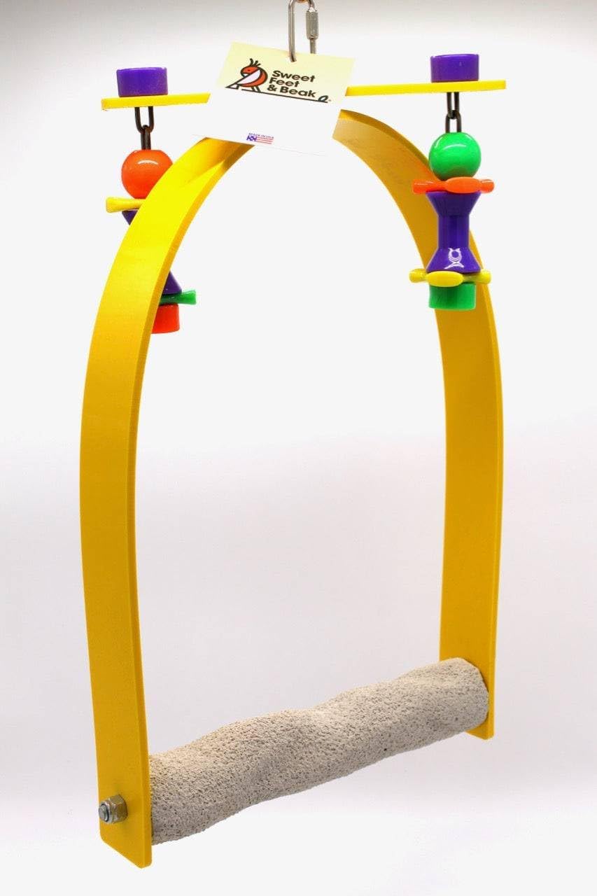 Sweet Feet and Beak Small Whirly Bird - Perfect Cage Toy Stimulates Visual and Physical Activity - Safe, Non-Toxic, Cage Accessories for Large Birds
