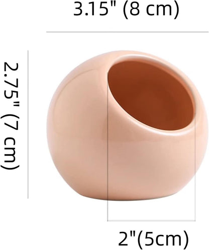 Bird Feeder Ceramic Anti-Spill Food Bowl for Parrot Cockatiels Parakeets Conures Zebra Finch Hamsters Guinea Pigs Rabbits Gerbil- Small Pet Supplies (Pink)