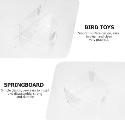 Kisangel 2PCS Bird Cage Feeder Trough, Clear Bird Feeder Cups Parrot Water Bowl for Cage Replacement