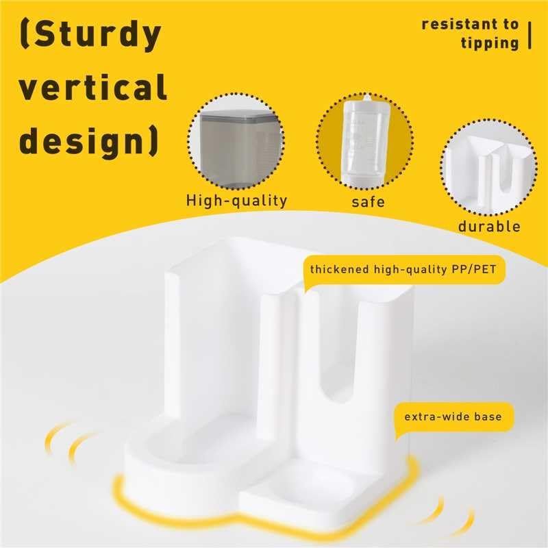 Hamster Water Bottle Standing Guinea Pig Water Dispenser with No Drip 2 in 1 Small Animal Automatic Food Bowl for Cage Accessories for Chinchilla Ferret (Gray, 5.91 in X 4.13 in X 4.33 in)