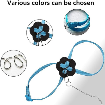 Adjustable 4.72inch Reptile Lizard Harness Leash,Turtle Lizard Pet Traction Belt Bearded Dragon Accessories Soft Small Pet Animal Harness Rope Outdoor Used(Blue)