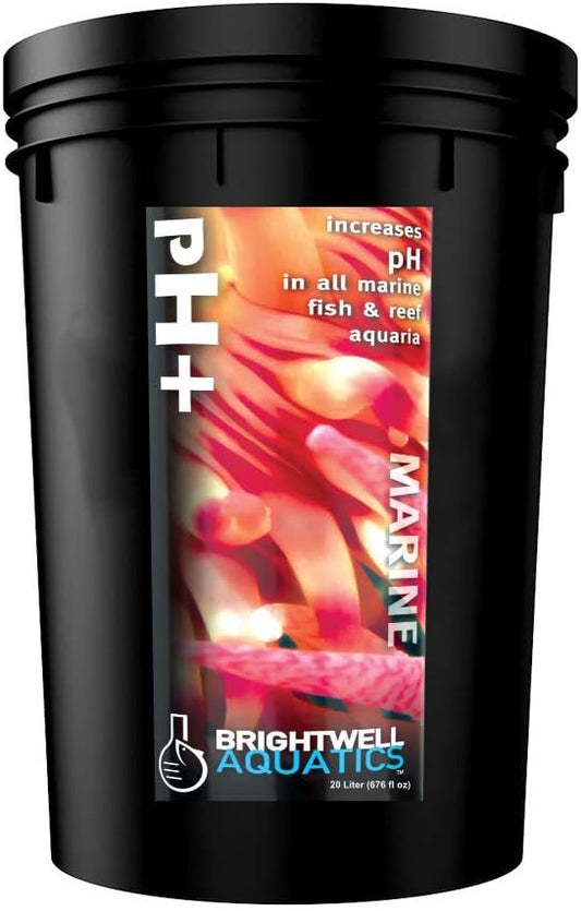 Brightwell Aquatics pH+ Alkalinity and pH Booster for Marine & Reef Aquariums Increases pH and KH Stability for Coral Growth and Enhances Carbonate Levels, 20L