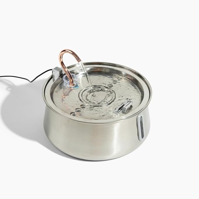 2.0 Large Capacity Stainless Steel Cat Water Fountain – 4L/135oz (Stainless Steel, 4L Corded)