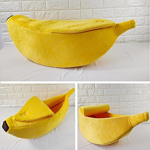 · Petgrow · Cute Banana Cat Bed House Extra Large Size, Christmas Soft Cat Cuddle Bed, Lovely Pet Supplies for Cats Kittens Rabbit Small Dogs, Yellow