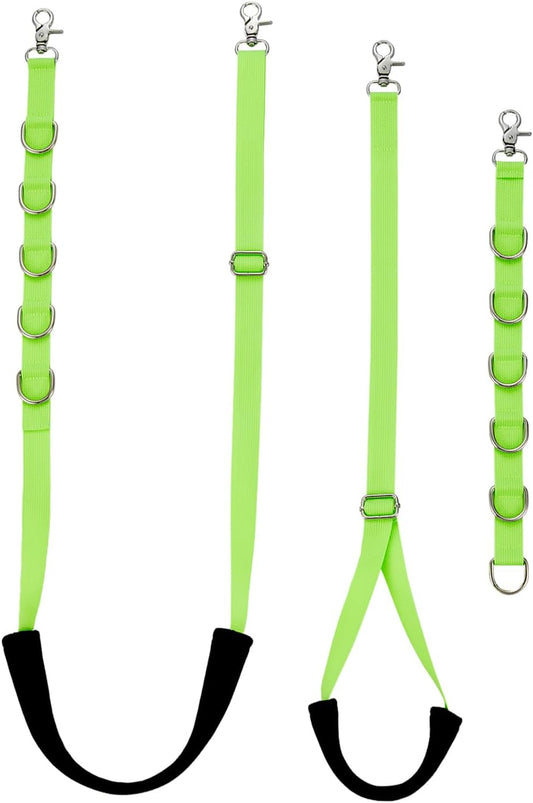 Dog Grooming Belly Straps Green Pet Grooming Supplies 3 Sets Professional Dogs Belly Band Pets Dogs Groomer Extension Strap Table Arm Loop Extender for Small Medium Large Breed (Green)