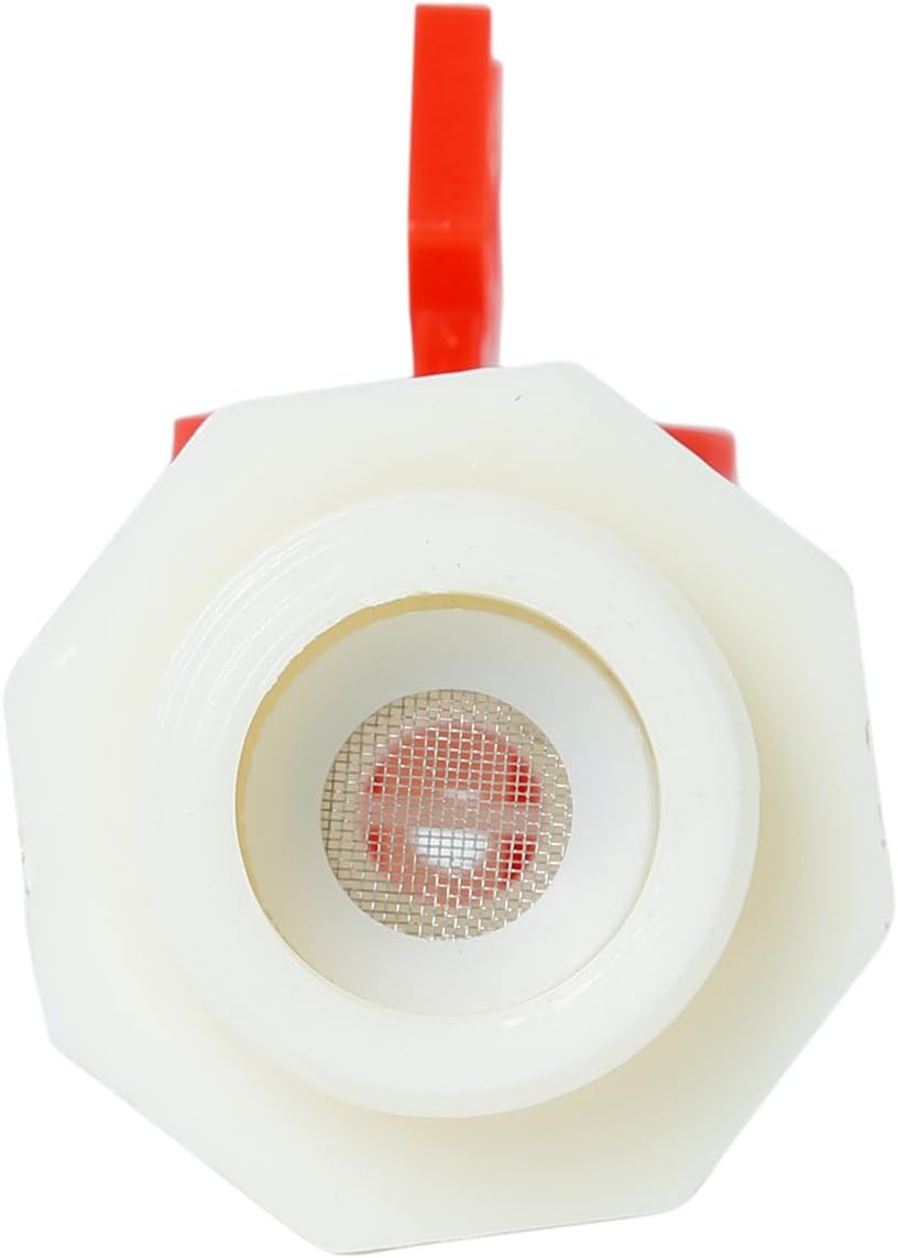 2pcs Rabbit Watering System Bucket Connector Kit-Includes Bulkhead Fitting, Barb Ball Valve，mesh Filter Washer for ID 5/16" Hose, Poultry Watering Equipment, Animal Water Dispenser