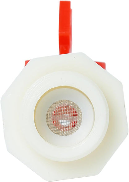 2pcs Rabbit Watering System Bucket Connector Kit-Includes Bulkhead Fitting, Barb Ball Valve，mesh Filter Washer for ID 5/16" Hose, Poultry Watering Equipment, Animal Water Dispenser