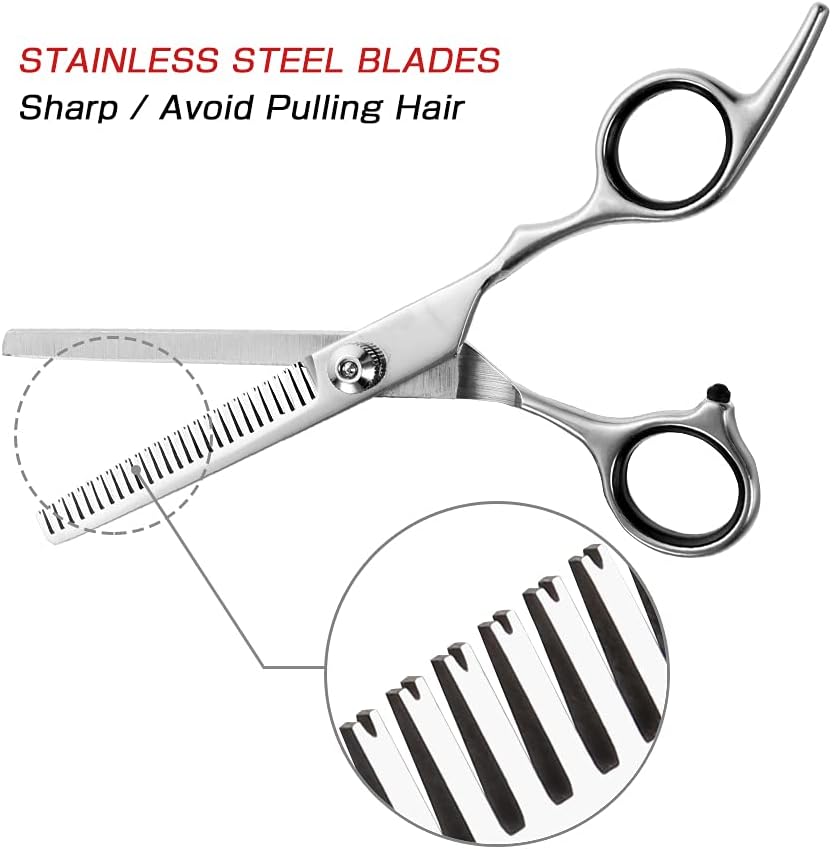 Dog Grooming Scissors 4CR Stainless Steel Pet Thinning Shears, Heavy-duty Titanium Coated, Size 6.7"