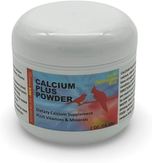 Morning Bird Calcium Plus Powder for Birds 2 oz – Calcium Supplement with Vitamin & Protein Powder – Supports Bone Health, Muscle Function & Digestive Balance – Easy-to-Mix Calcium Formula