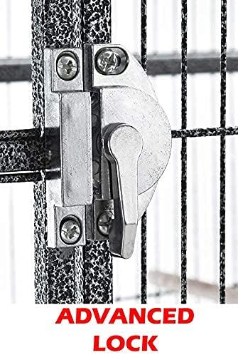 64" Extra Large Corner Flight Bird Parrot Cage for Cockatiel Parakeet Budgies Parrot with Around Metal Seed Skirts, Tight 1/2-Inch Bar Spacing (BlackVein)