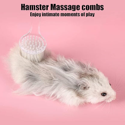 2 Pack Hamster Brush, Hedgehog Cleaning Supplies, Guinea Pig Massage Combs - Transparent