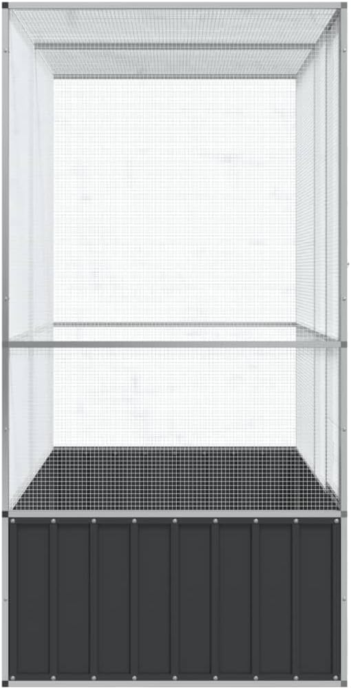 Galvanized Steel Large Flight King Bird Cage, Steel Outdoor Aviary, Outdoor Indoor Large Bird Cage Aviary Pet House for Cockatiels African Parakeets, 82.9"x42.1"x83.5",-301